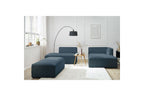 MEGEVE modular fixed corner sofa in smooth fabric with pouffe - Right-hand corner - BOBOCHIC - The Bradery