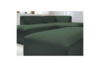 MEGEVE modular fixed corner sofa in smooth fabric with pouffe - Right-hand corner - BOBOCHIC - The Bradery