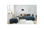 MEGEVE modular fixed corner sofa in smooth fabric with pouffe - Right-hand corner - BOBOCHIC - The Bradery