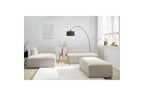 Modular fixed corner sofa MEGEVE in smooth fabric with pouffe - Left-hand corner - BOBOCHIC - The Bradery