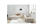 Modular fixed corner sofa MEGEVE in smooth fabric with pouffe - Left-hand corner - BOBOCHIC - The Bradery