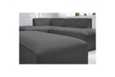 Canapé d'angle fixe modulable MEGEVE tissu lisse avec pouf - Angle gauche - BOBOCHIC - The Bradery