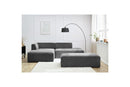 Canapé d'angle fixe modulable MEGEVE tissu lisse avec pouf - Angle gauche - BOBOCHIC - The Bradery