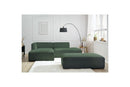 Canapé d'angle fixe modulable MEGEVE tissu lisse avec pouf - Angle gauche - BOBOCHIC - The Bradery