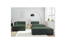 Canapé d'angle fixe modulable MEGEVE tissu lisse avec pouf - Angle gauche - BOBOCHIC - The Bradery
