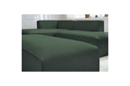 Modular fixed corner sofa MEGEVE in smooth fabric with pouffe - Left-hand corner - BOBOCHIC - The Bradery