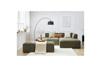MEGEVE modular fixed corner sofa in textured fabric with pouffe - Right-hand corner - BOBOCHIC - The Bradery
