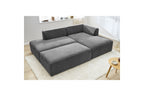 MEGEVE modular fixed corner sofa in textured fabric with pouffe - Right-hand corner - BOBOCHIC - The Bradery