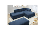 MEGEVE modular fixed corner sofa in textured fabric with pouffe - Right-hand corner - BOBOCHIC - The Bradery