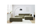 MEGEVE modular fixed corner sofa in textured fabric with pouffe - Right-hand corner - BOBOCHIC - The Bradery