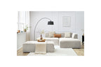 MEGEVE modular fixed corner sofa in textured fabric with pouffe - Right-hand corner - BOBOCHIC - The Bradery