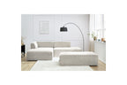 MEGEVE modular fixed corner sofa in textured fabric with pouffe - Left-hand corner - BOBOCHIC - The Bradery