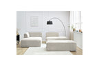 MEGEVE modular fixed corner sofa in textured fabric with pouffe - Left-hand corner - BOBOCHIC - The Bradery