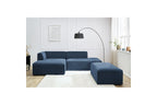 MEGEVE modular fixed corner sofa in textured fabric with pouffe - Left-hand corner - BOBOCHIC - The Bradery