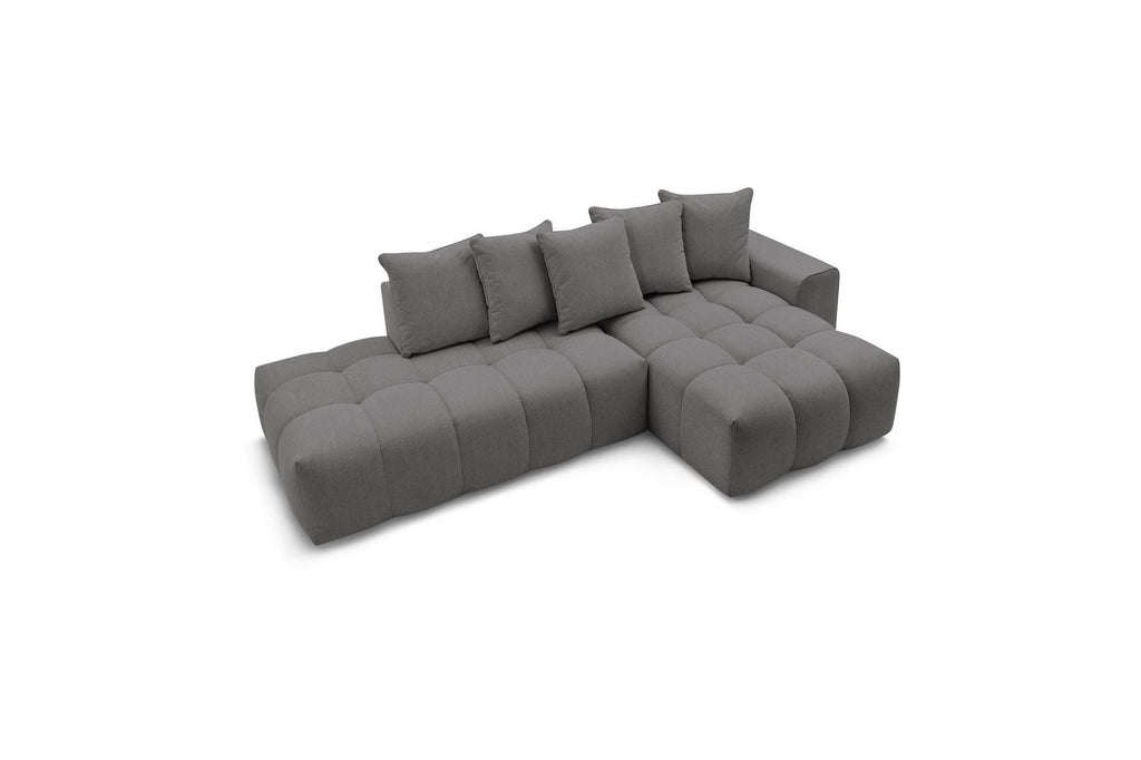 Fixed MONT WHITE fabric corner sofa - Right-hand corner - BOBOCHIC - The Bradery