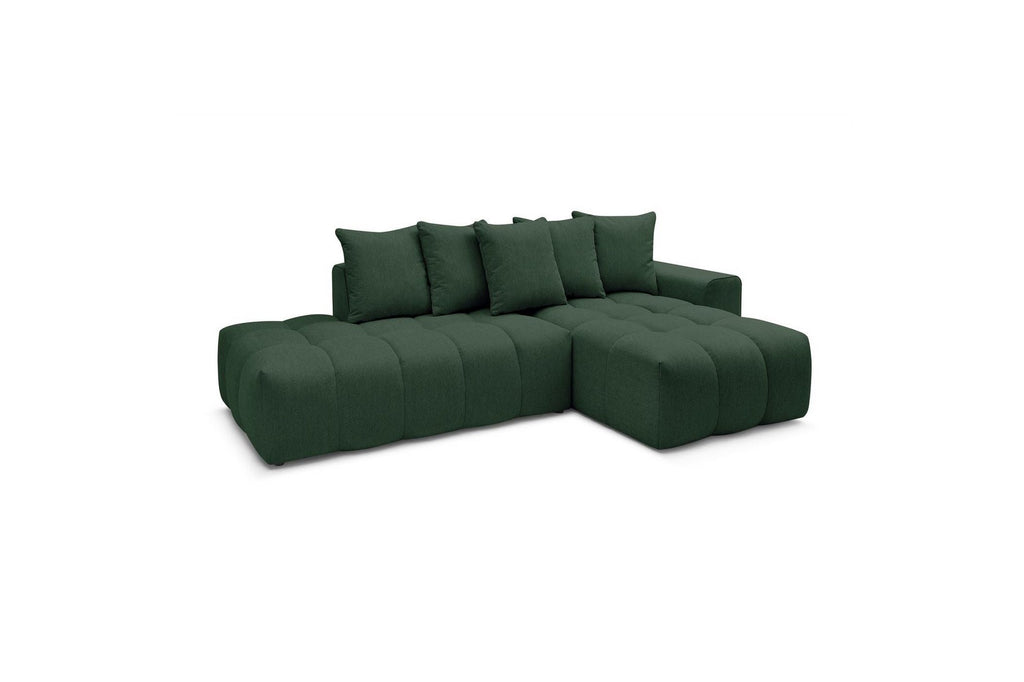 MONT WHITE fixed corner sofa in fabric - Right-hand corner - BOBOCHIC - The Bradery