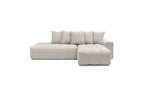 Fixed MONT WHITE fabric corner sofa - Right-hand corner - BOBOCHIC - The Bradery
