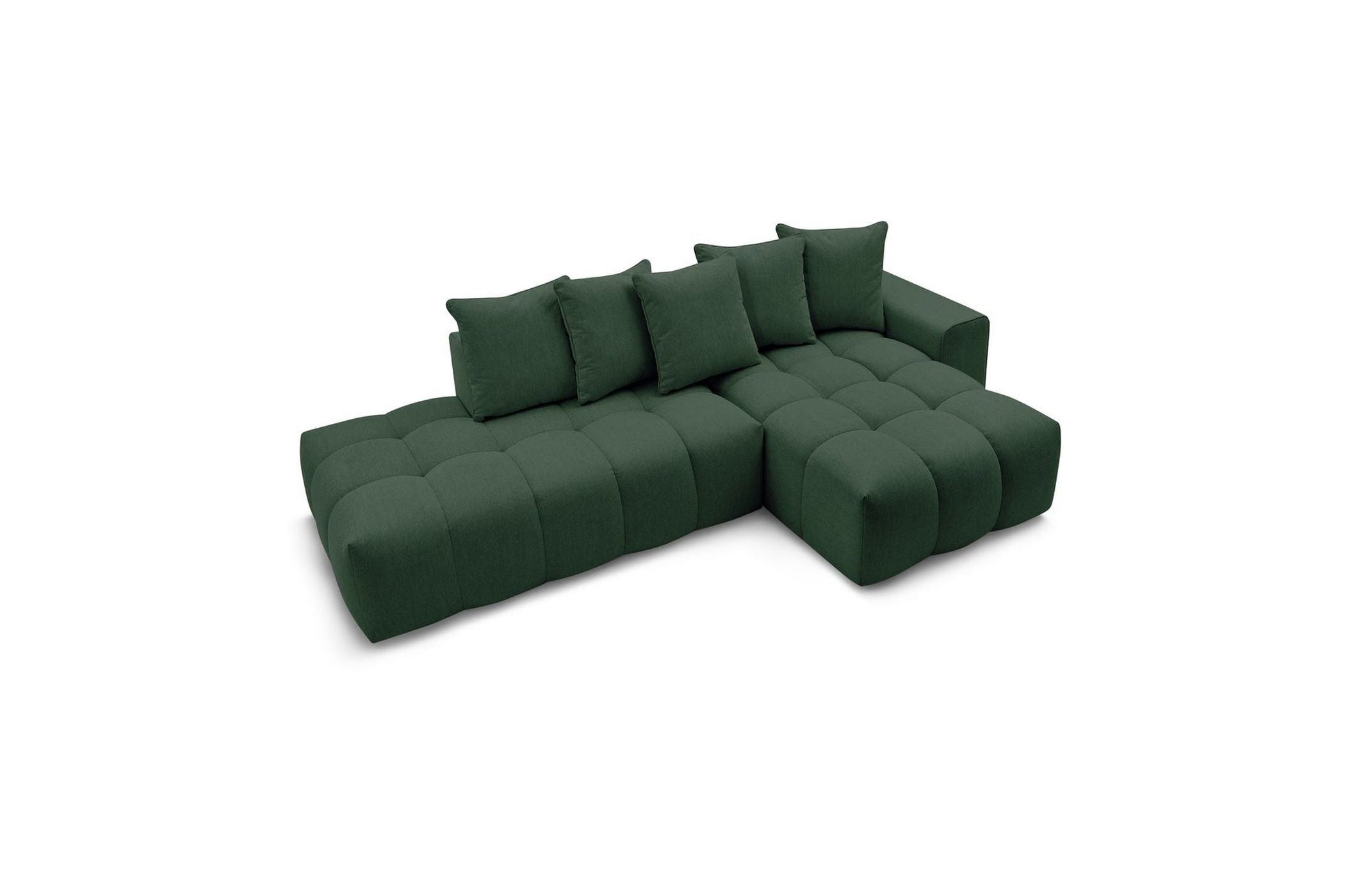 MONT WHITE fixed corner sofa in fabric - Right-hand corner - BOBOCHIC - The Bradery