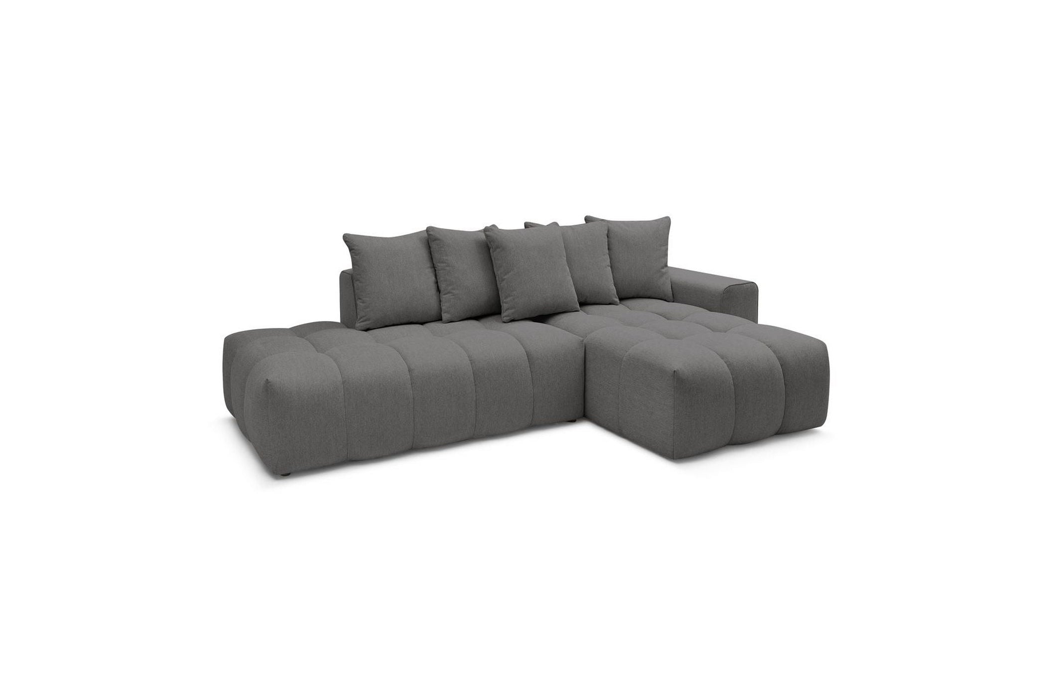 Fixed MONT WHITE fabric corner sofa - Right-hand corner - BOBOCHIC - The Bradery