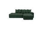 Fixed MONT WHITE fabric corner sofa - Right-hand corner - BOBOCHIC - The Bradery