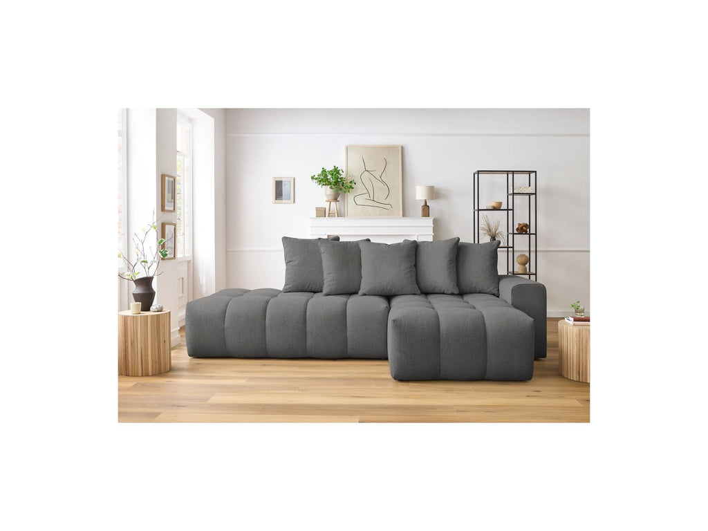 Fixed MONT WHITE fabric corner sofa - Right-hand corner - BOBOCHIC - The Bradery