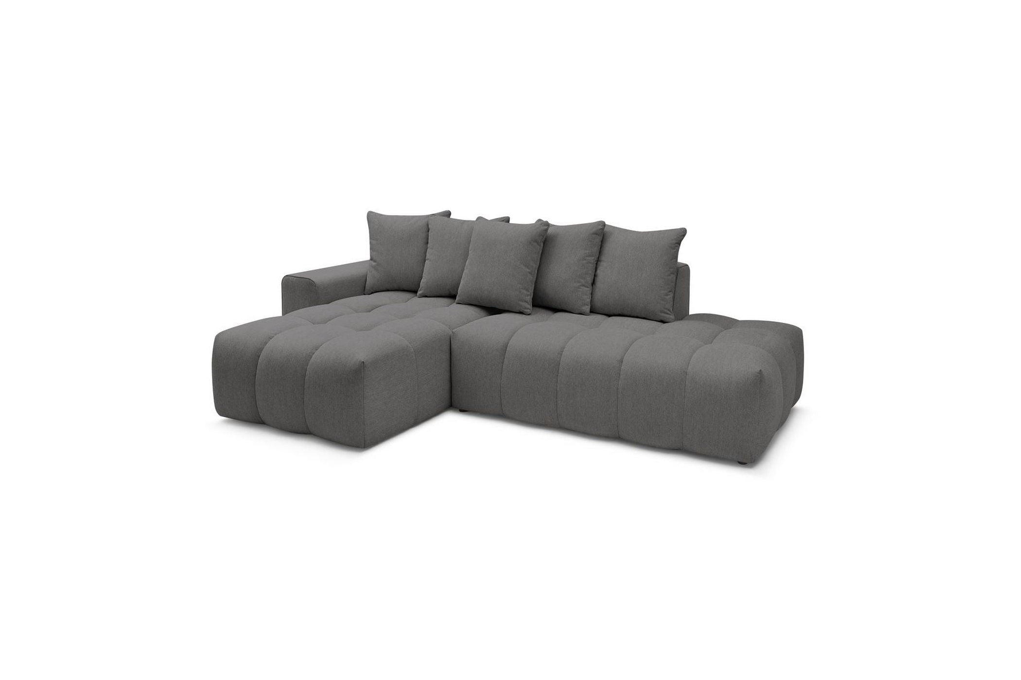 Fixed MONT WHITE fabric corner sofa - Left-hand corner - BOBOCHIC - The Bradery