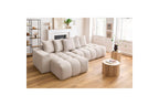 Fixed MONT WHITE fabric corner sofa - Left-hand corner - BOBOCHIC - The Bradery