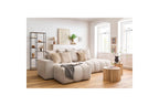 Fixed corner sofa MONT WHITE in fabric - Left-hand corner - BOBOCHIC - The Bradery