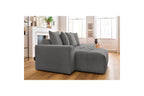 Fixed corner sofa MONT WHITE in fabric - Left-hand corner - BOBOCHIC - The Bradery