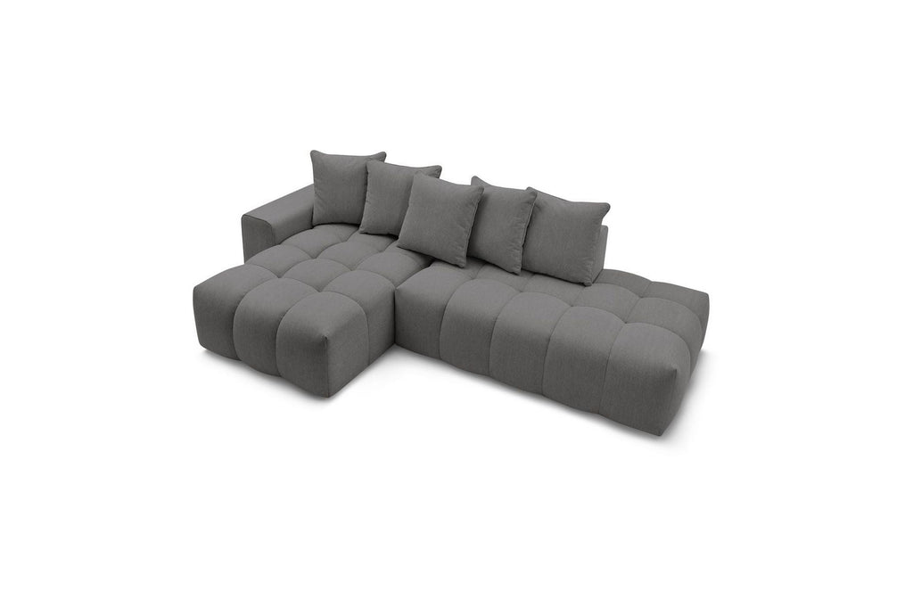 Fixed MONT WHITE fabric corner sofa - Left-hand corner - BOBOCHIC - The Bradery