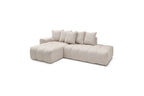Fixed corner sofa MONT WHITE in fabric - Left-hand corner - BOBOCHIC - The Bradery