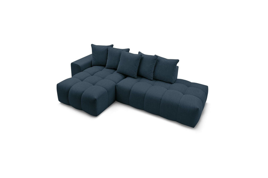Fixed MONT WHITE fabric corner sofa - Left-hand corner - BOBOCHIC - The Bradery