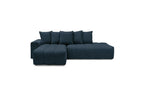 Fixed MONT WHITE fabric corner sofa - Left-hand corner - BOBOCHIC - The Bradery