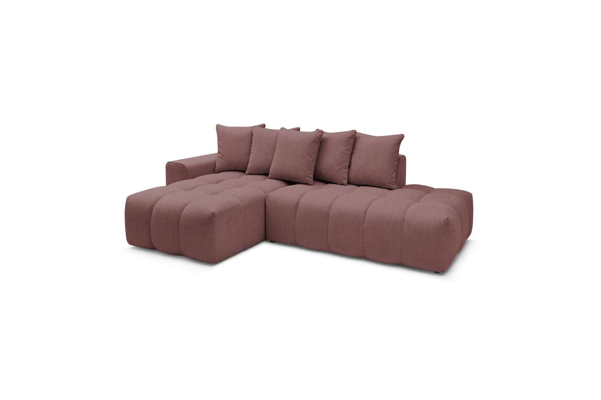 Fixed MONT WHITE corner sofa in fabric - Left-hand corner - BOBOCHIC - The Bradery
