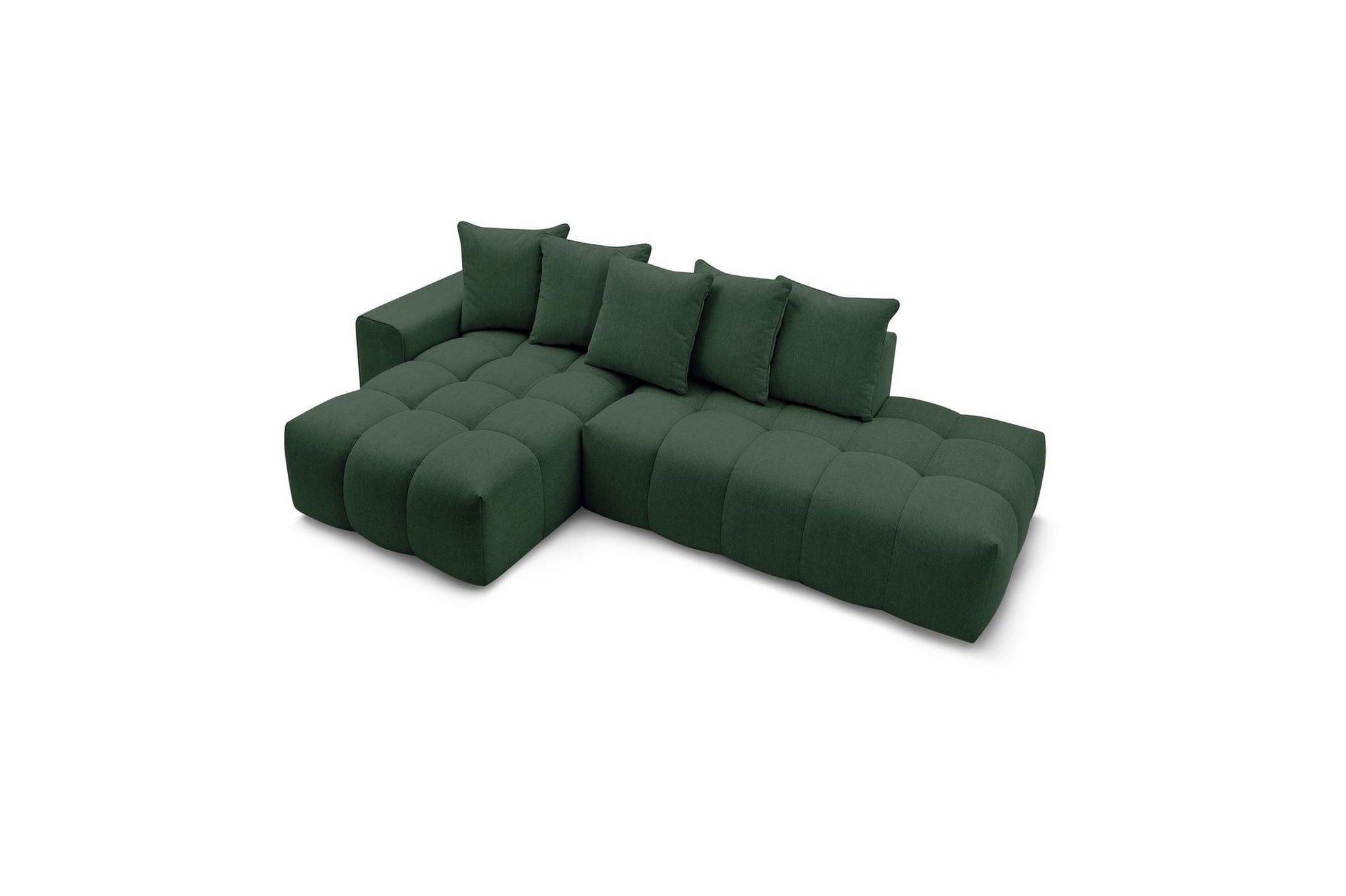 Fixed MONT WHITE fabric corner sofa - Left-hand corner - BOBOCHIC - The Bradery