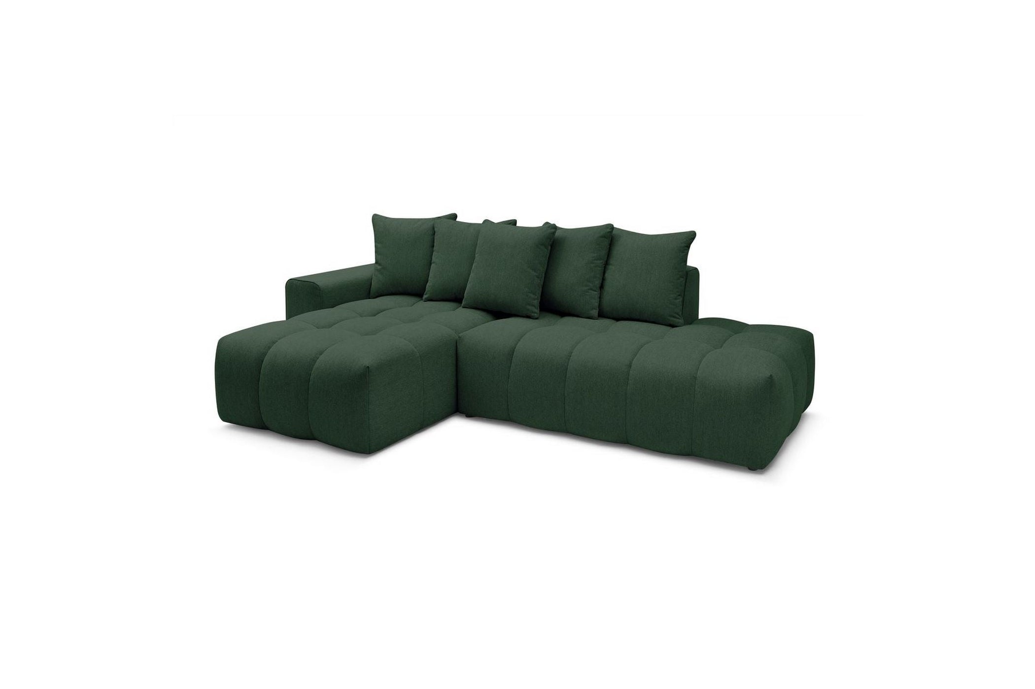 Fixed MONT WHITE fabric corner sofa - Left-hand corner - BOBOCHIC - The Bradery