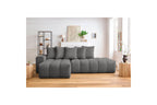 Fixed corner sofa MONT WHITE in fabric - Left-hand corner - BOBOCHIC - The Bradery