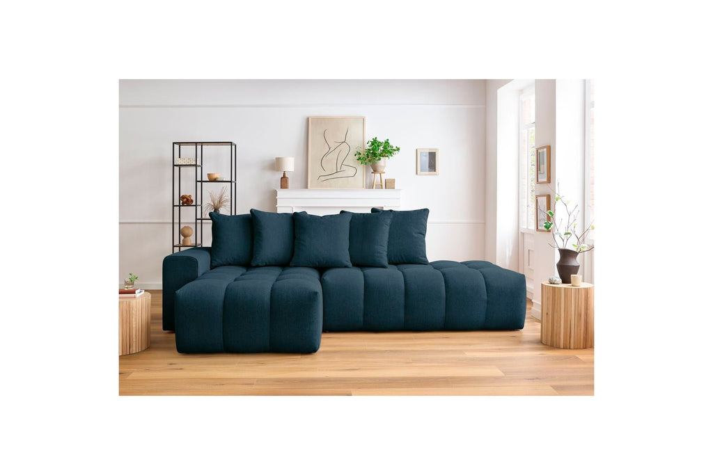 Fixed MONT WHITE fabric corner sofa - Left-hand corner - BOBOCHIC - The Bradery
