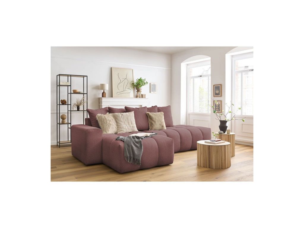 Fixed MONT WHITE corner sofa in fabric - Left-hand corner - BOBOCHIC - The Bradery