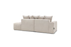 Fixed corner sofa MONT WHITE in fabric - Left-hand corner - BOBOCHIC - The Bradery