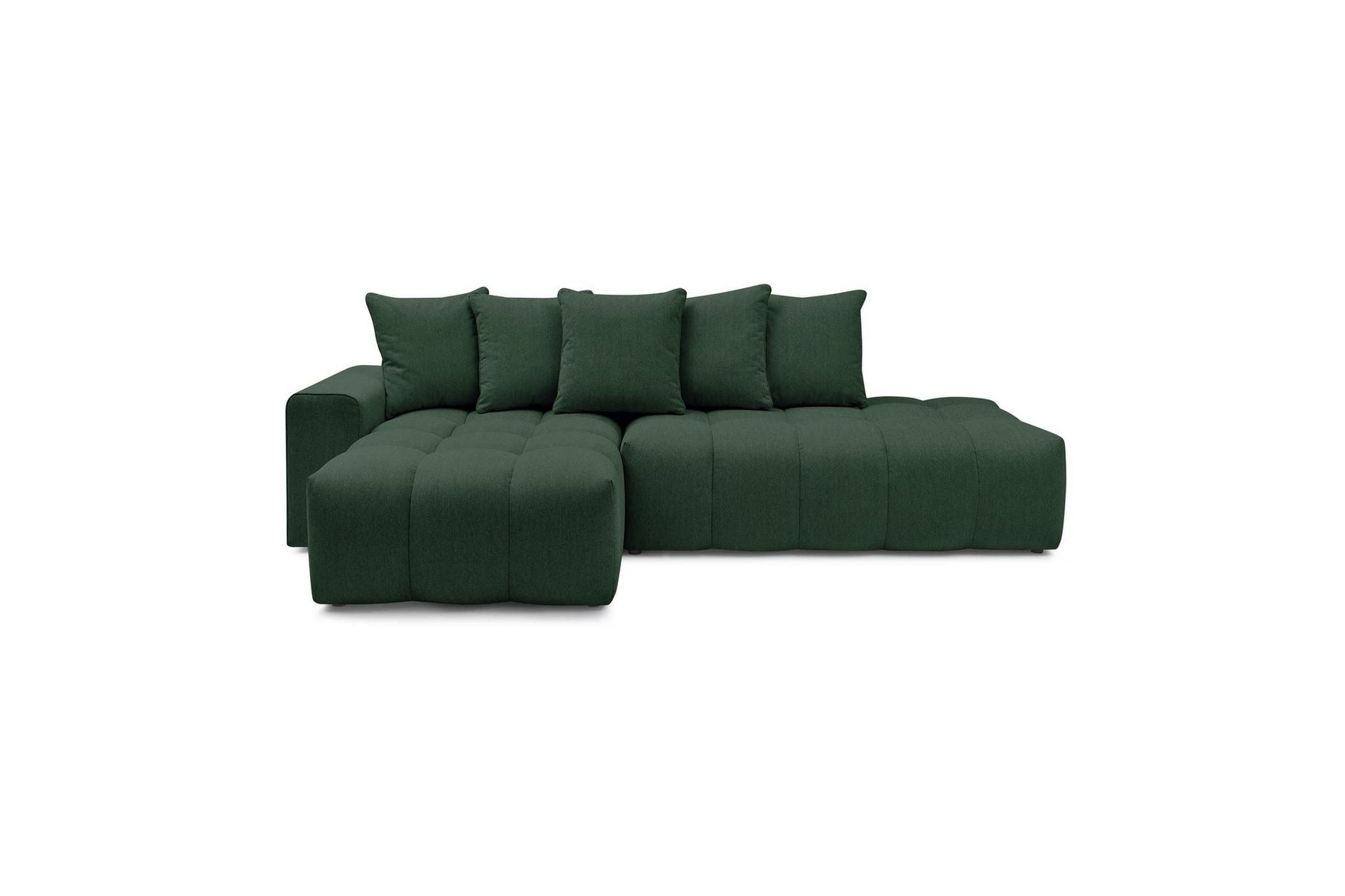 Fixed MONT WHITE fabric corner sofa - Left-hand corner - BOBOCHIC - The Bradery