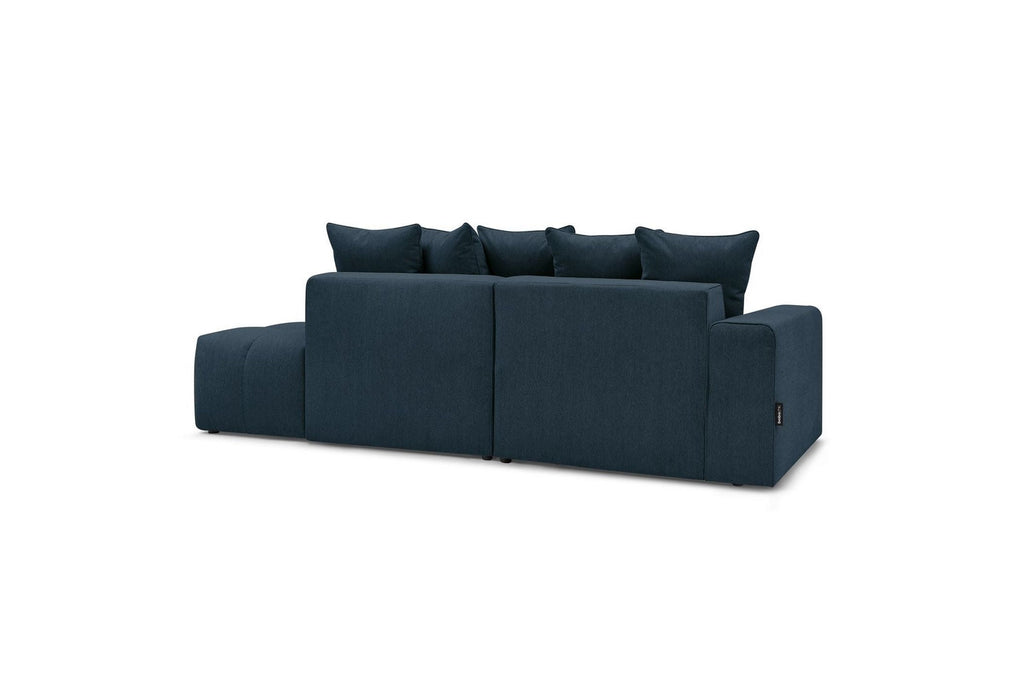Fixed corner sofa MONT WHITE in fabric - Left-hand corner - BOBOCHIC - The Bradery