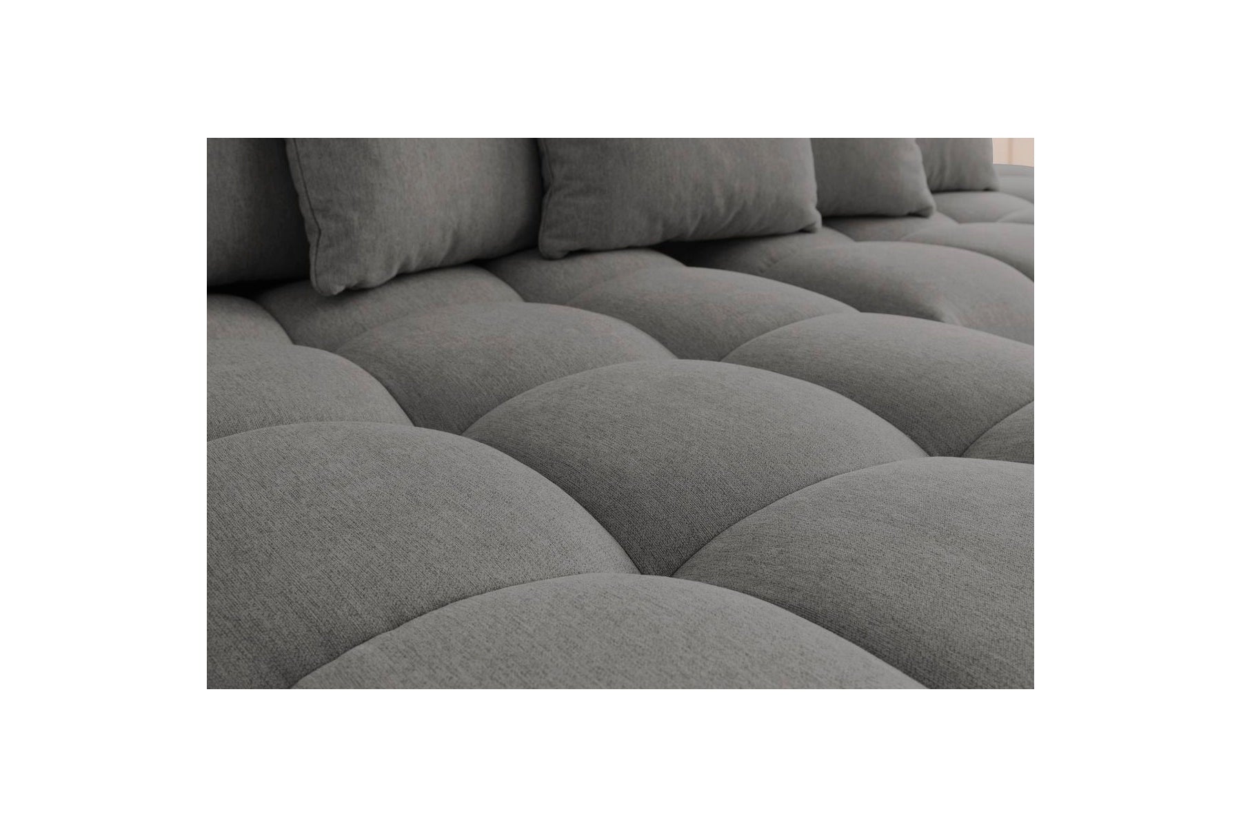 Fixed corner sofa MONT WHITE in fabric - Left-hand corner - BOBOCHIC - The Bradery