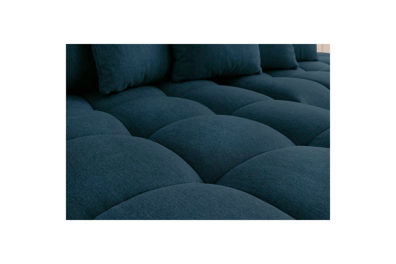 Canapé d'angle fixe MONT BLANC en tissu avec pouf - Angle droit - BOBOCHIC - The Bradery