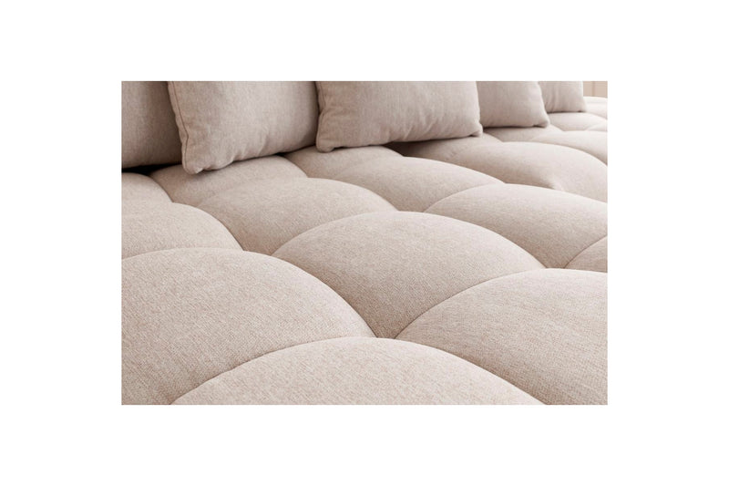 Canapé d'angle fixe MONT BLANC en tissu avec pouf - Angle droit - BOBOCHIC - The Bradery