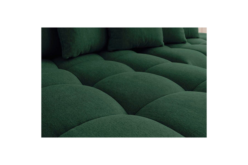 Canapé d'angle fixe MONT BLANC en tissu avec pouf - Angle droit - BOBOCHIC - The Bradery