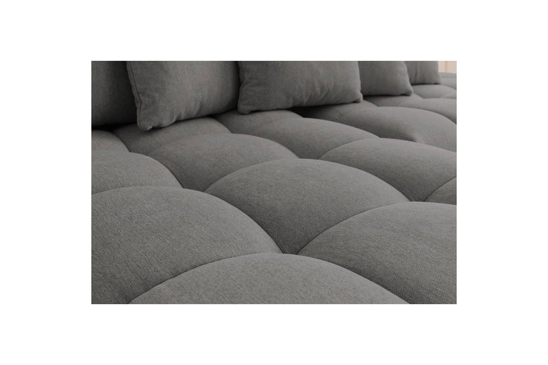 Canapé d'angle fixe MONT BLANC en tissu avec pouf - Angle gauche - BOBOCHIC - The Bradery