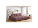 Canapé d'angle fixe MONT BLANC en tissu avec pouf - Angle gauche - BOBOCHIC - The Bradery