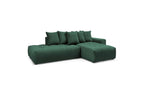 MONT WHITE fixed corner sofa in velvet - Right-hand corner - BOBOCHIC - The Bradery