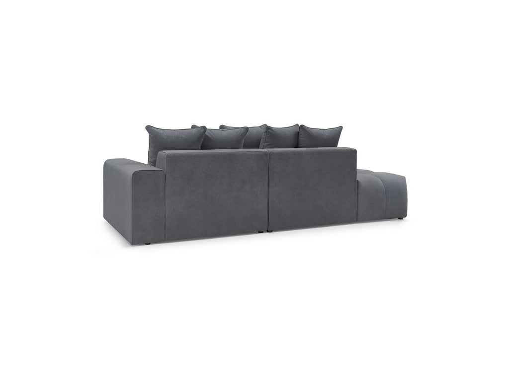 MONT WHITE fixed corner sofa in velvet - Right-hand corner - BOBOCHIC - The Bradery